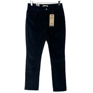 Levi's Classic Mid Rise Skinny Corduroy Jeans Womens Black Cord Pants Size 31